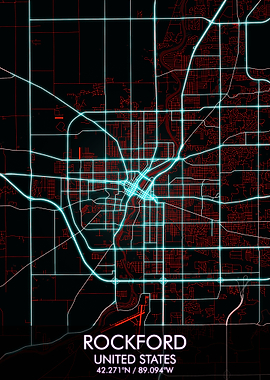 Rockford Night City Map