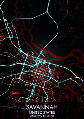 Savannah Georgia City Map