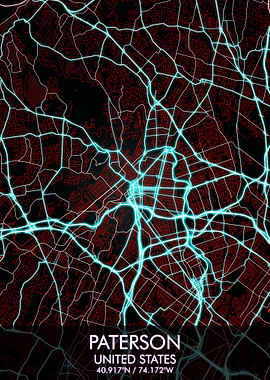 Paterson New Jersey Map