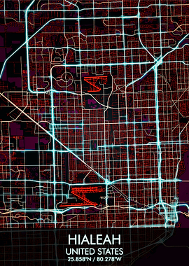 Hialeah Florida Map