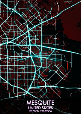 Mesquite Texas City Map