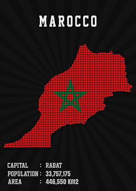 Marocco Flag Map