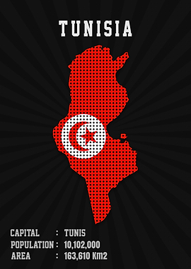 Tunisia Flag Map