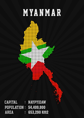 Myanmar Flag Map