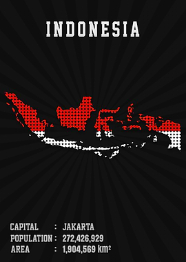 Indonesia Flag Map