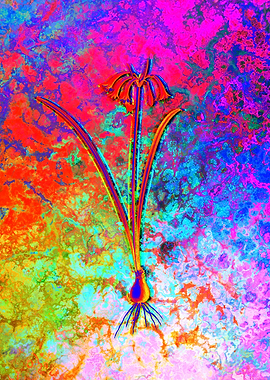 Neon Botanical Drawing