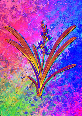 Neon Floral Illustration