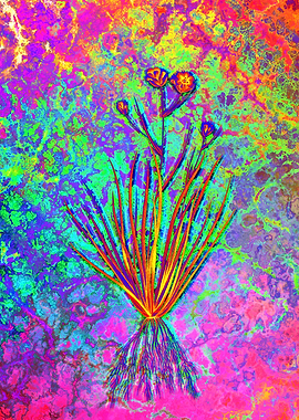 Neon Floral Illustration