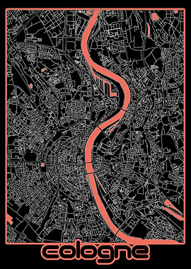 cologne map black