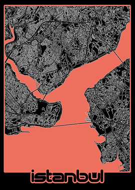 istanbul map black