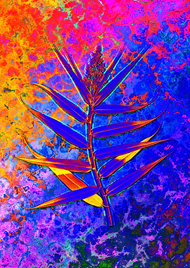 Neon Botanical Drawing