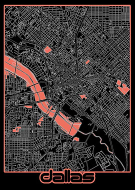 dallas map black