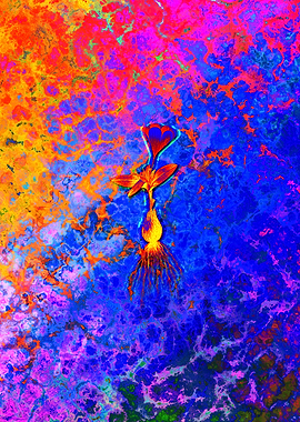 Neon Botanical Drawing