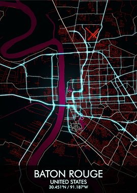 Baton Rouge Louisiana Map