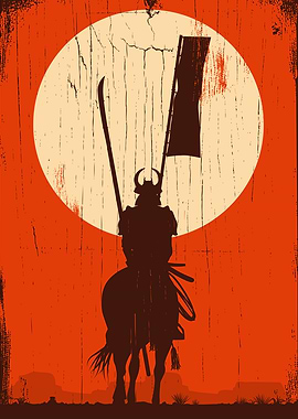 Samurai riding horse