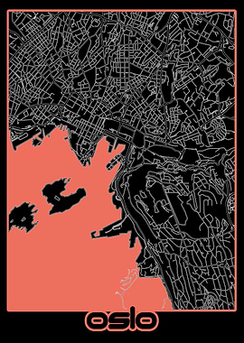 oslo map black