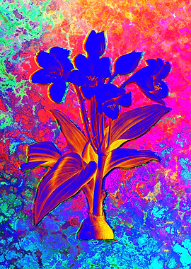Neon Flower Illustration