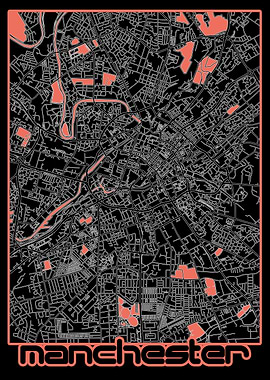 manchester map black