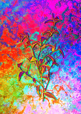 Red Botanical Illustration