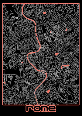 rome map black