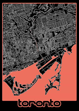 toronto map black