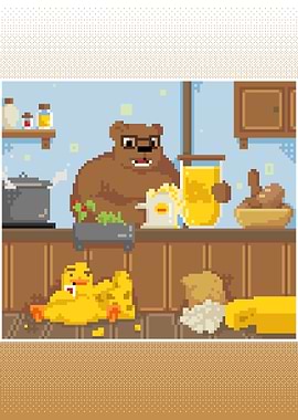 Duck and Bear cooking