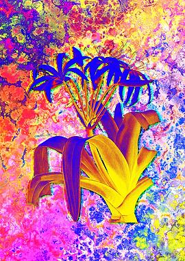 Neon Flower Illustration