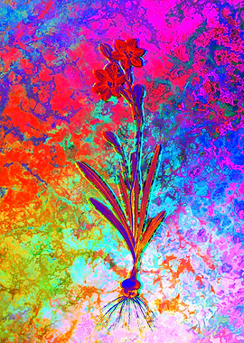 Neon Flower Illustration