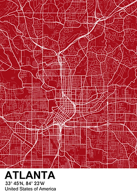 atlanta color city map