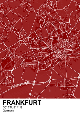 frankfurt color city map