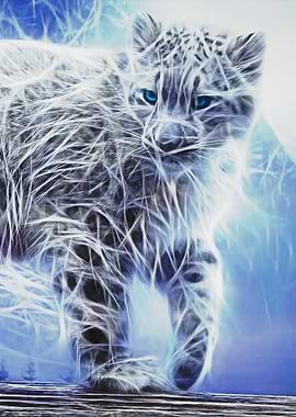 snow leopard cat fractal