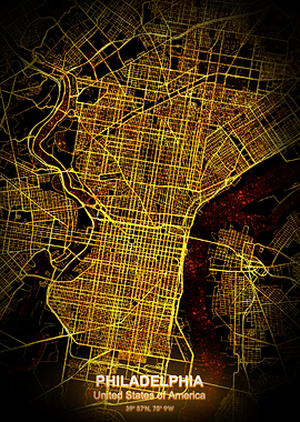 philadelphia night map