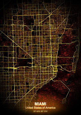 miami night map