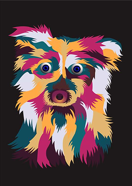 Dog Colorfull Funny Art