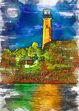 Lighthouse Moonlight USA