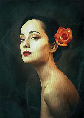 Lovely woman with flower