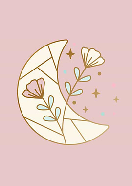 Mystic Moon and flowers