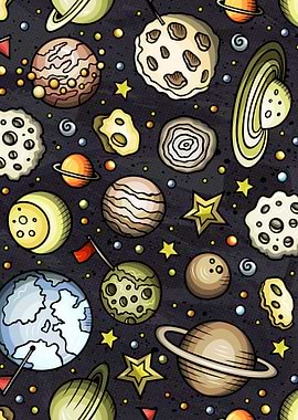 Space Doodle Pattern 07