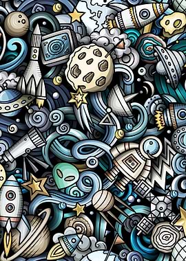 Space Doodle Pattern 01