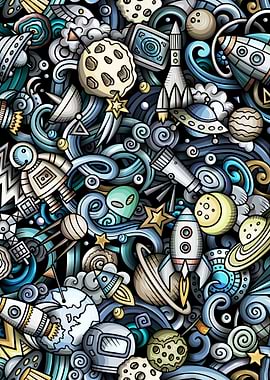 Space Doodle Pattern 02