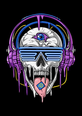 Trippy Psytrance Skull