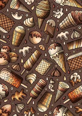 Ice Cream Doodle Patt 03