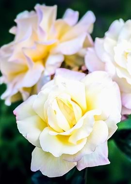 Three Yellow Rose Flowers