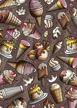 Ice Cream Doodle Patt 04