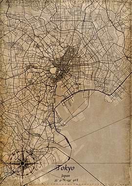 tokyo vintage map