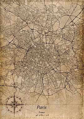 paris vintage map