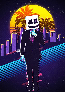 Marshmello retro 80s