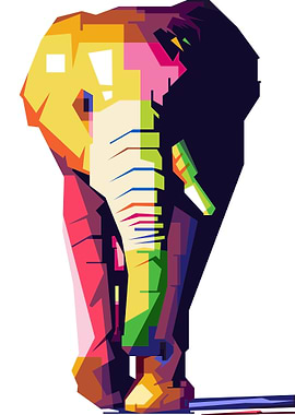 elephant WPAP art