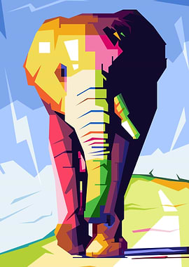 elephant WPAP POP ART