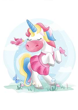 Cute Unicorn Dancing Queen
